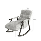 Fauteuil à bascule moderne en tissu avec dossier réglable et pochette de rangement