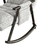 Fauteuil à bascule moderne en tissu avec dossier réglable et pochette de rangement