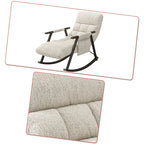 Fauteuil à bascule moderne en tissu avec dossier réglable et pochette de rangement