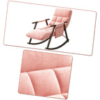 Fauteuil à bascule moderne en tissu avec dossier réglable et pochette de rangement