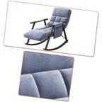 Fauteuil à bascule moderne en tissu avec dossier réglable et pochette de rangement