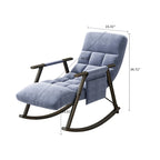 Fauteuil à bascule moderne en tissu avec dossier réglable et pochette de rangement