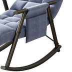 Fauteuil à bascule moderne en tissu avec dossier réglable et pochette de rangement