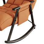 Fauteuil à bascule moderne en tissu avec dossier réglable et pochette de rangement