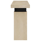 Console de 52 po rectangulaire en bois avec supports en métal noir mat