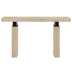 Console de 52 po rectangulaire en bois avec supports en métal noir mat