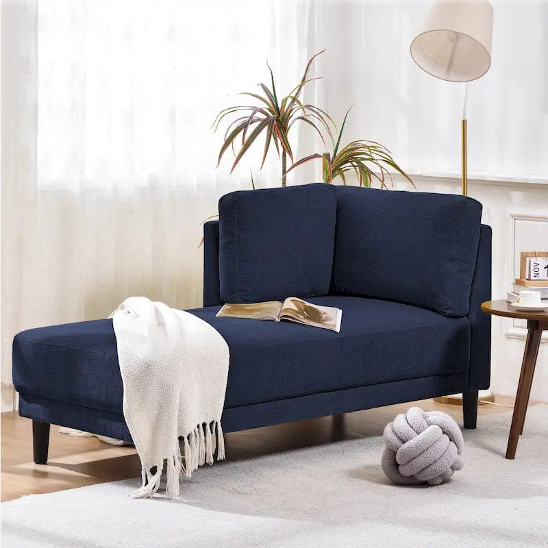 Chauffeuse d'angle en lin moderne de 65 po avec coussins amovibles et fonction de couchage