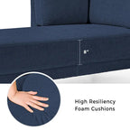 Chauffeuse d'angle en lin moderne de 65 po avec coussins amovibles et fonction de couchage