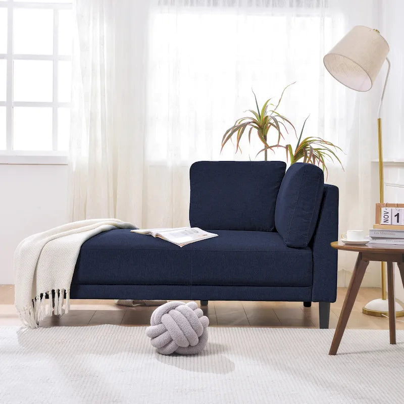 Chauffeuse d'angle en lin moderne de 65 po avec coussins amovibles et fonction de couchage