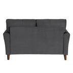 Causeuse capitonnée en velours marron avec cadre en bois massif - 57"L