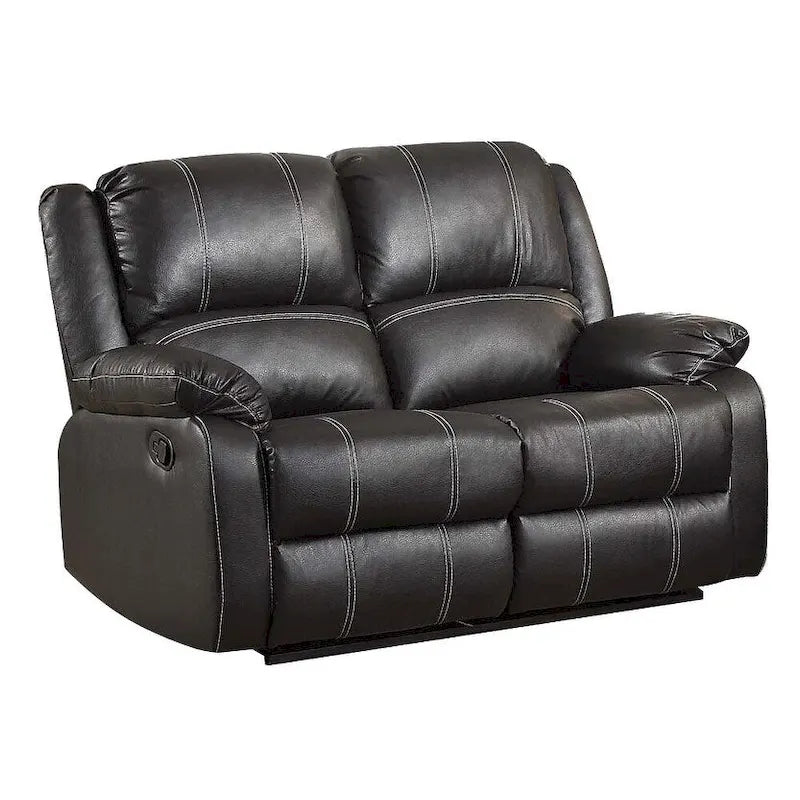 Causeuse inclinable en similicuir marron avec ressorts ensachés