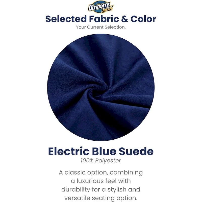 Pouf géant 6 pieds - fauteuil relaxant confortable d'intérieur, suédine bleue