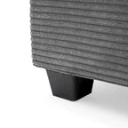 Canapé d'angle en velours côtelé de 340 cm avec port de chargement USB et méridienne de 127 cm - Capacité de 150 kg