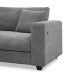 Canapé d'angle en velours côtelé de 340 cm avec port de chargement USB et méridienne de 127 cm - Capacité de 150 kg