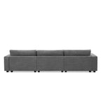 Canapé d'angle en velours côtelé de 340 cm avec port de chargement USB et méridienne de 127 cm - Capacité de 150 kg