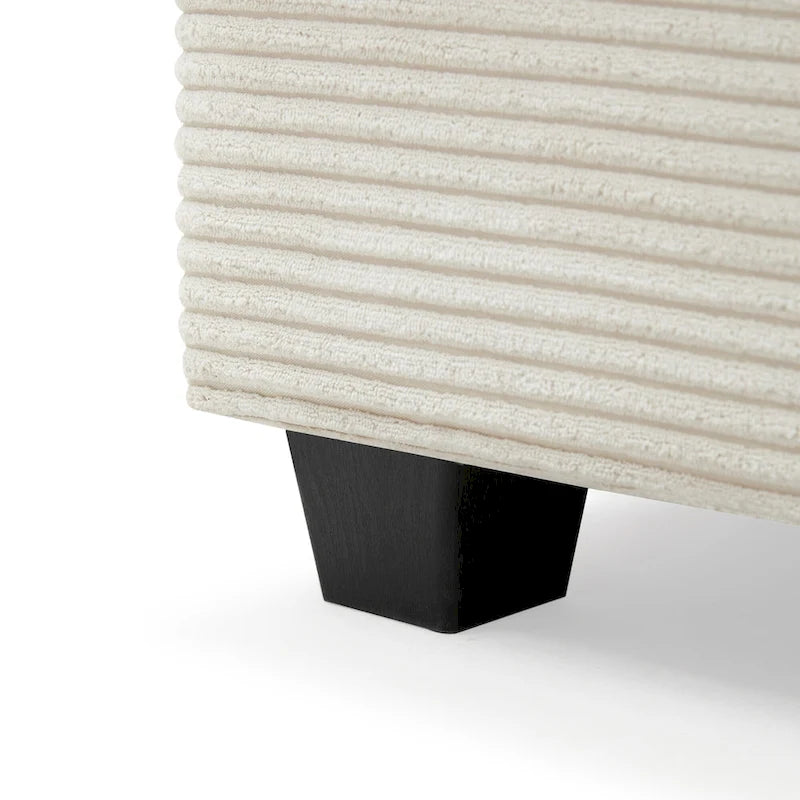 Canapé d'angle en velours côtelé de 340 cm avec port de chargement USB et méridienne de 127 cm - Capacité de 150 kg