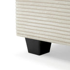 Canapé d'angle en velours côtelé de 340 cm avec port de chargement USB et méridienne de 127 cm - Capacité de 150 kg