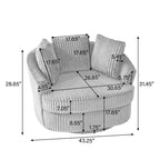 Fauteuil pivotant rond à accoudoirs encastrés et housse amovible en fausse fourrure