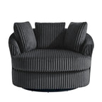 Fauteuil pivotant rond à accoudoirs encastrés et housse amovible en fausse fourrure