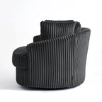 Fauteuil pivotant rond à accoudoirs encastrés et housse amovible en fausse fourrure