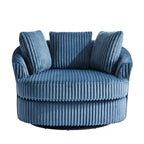 Fauteuil pivotant rond à accoudoirs encastrés et housse amovible en fausse fourrure