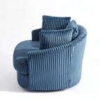 Fauteuil pivotant rond à accoudoirs encastrés et housse amovible en fausse fourrure