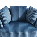 Fauteuil pivotant rond à accoudoirs encastrés et housse amovible en fausse fourrure