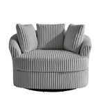 Fauteuil pivotant rond à accoudoirs encastrés et housse amovible en fausse fourrure
