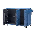 Îlot de cuisine de ferme de 130 cm avec abattant, étagère de rangement interne et roulettes