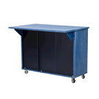 Îlot de cuisine de ferme de 130 cm avec abattant, étagère de rangement interne et roulettes