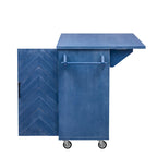 Îlot de cuisine de ferme de 130 cm avec abattant, étagère de rangement interne et roulettes