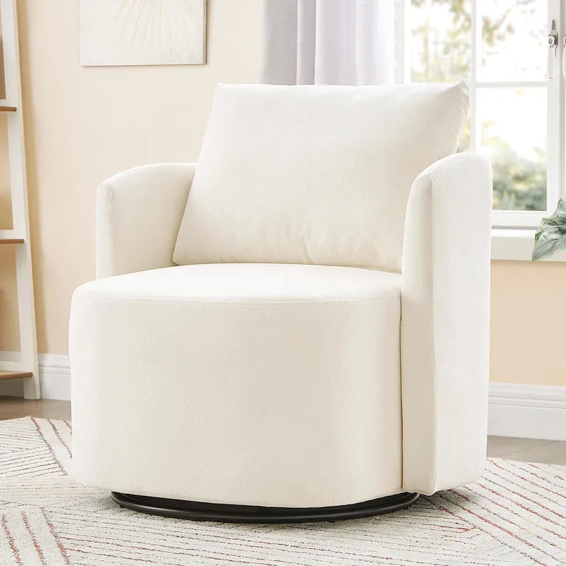 Fauteuil d'appoint pivotant à 360° avec design ergonomique incurvé - 76 cm L