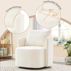 Fauteuil d'appoint pivotant à 360° avec design ergonomique incurvé - 76 cm L