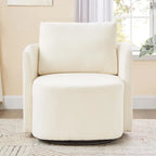 Fauteuil d'appoint pivotant à 360° avec design ergonomique incurvé - 76 cm L