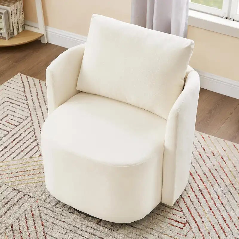 Fauteuil d'appoint pivotant à 360° avec design ergonomique incurvé - 76 cm L