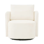 Fauteuil d'appoint pivotant à 360° avec design ergonomique incurvé - 76 cm L