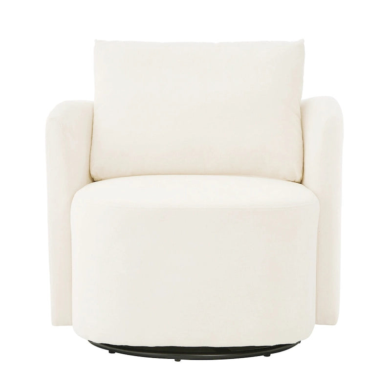 Fauteuil d'appoint pivotant à 360° avec design ergonomique incurvé - 76 cm L