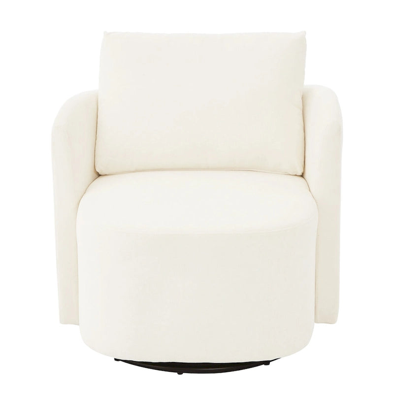 Fauteuil d'appoint pivotant à 360° avec design ergonomique incurvé - 76 cm L