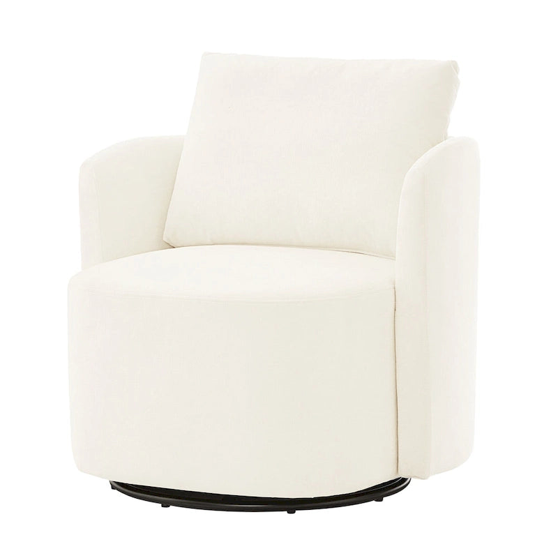 Fauteuil d'appoint pivotant à 360° avec design ergonomique incurvé - 76 cm L