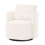Fauteuil d'appoint pivotant à 360° avec design ergonomique incurvé - 76 cm L