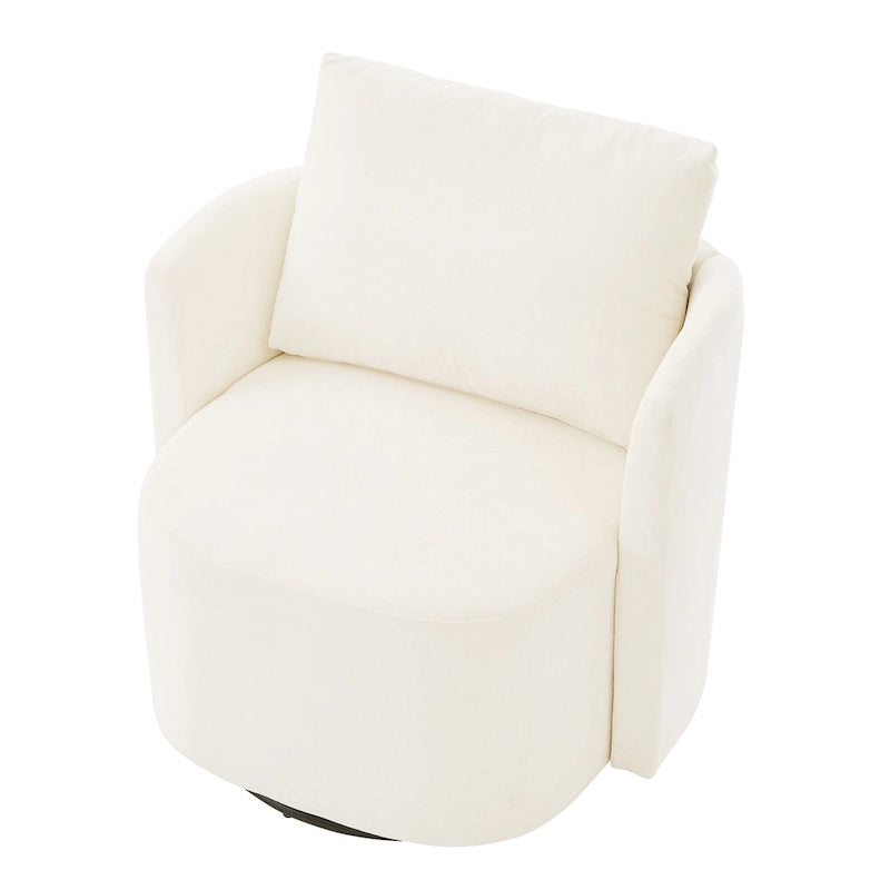 Fauteuil d'appoint pivotant à 360° avec design ergonomique incurvé - 76 cm L