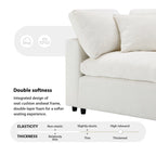 Canapé sectionnel de veilleuse en forme de U en chenille beige de 330 cm avec pouf - 150 kg/place