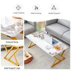 Table basse rectangulaire moderne de 120 cm avec plateau en pierre frittée et pieds en métal en forme de X