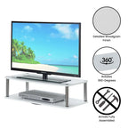 Rehausseur de TV XL à double niveau et pivotant à 360° pour téléviseurs jusqu'à 37"