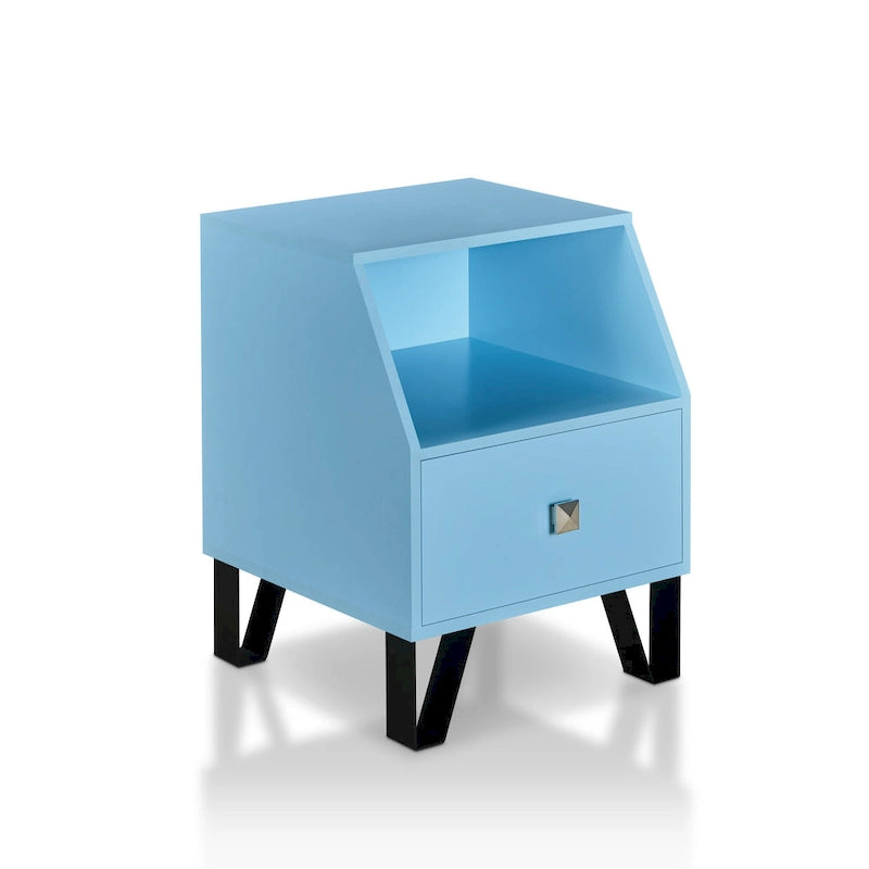 Table d'appoint contemporaine 16" avec tiroir et étagère ouverte - Plusieurs couleurs