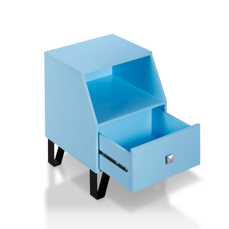 Table d'appoint contemporaine 16" avec tiroir et étagère ouverte - Plusieurs couleurs