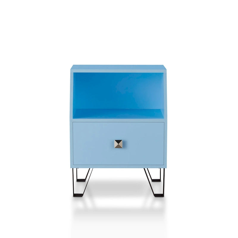 Table d'appoint contemporaine 16" avec tiroir et étagère ouverte - Plusieurs couleurs