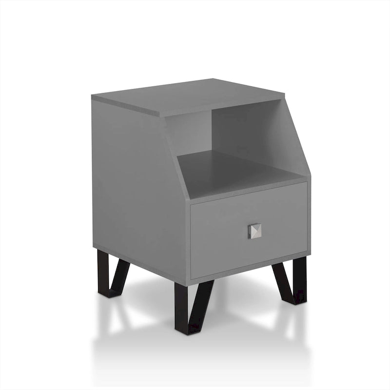 Table d'appoint contemporaine 16" avec tiroir et étagère ouverte - Plusieurs couleurs