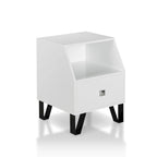 Table d'appoint contemporaine 16" avec tiroir et étagère ouverte - Plusieurs couleurs