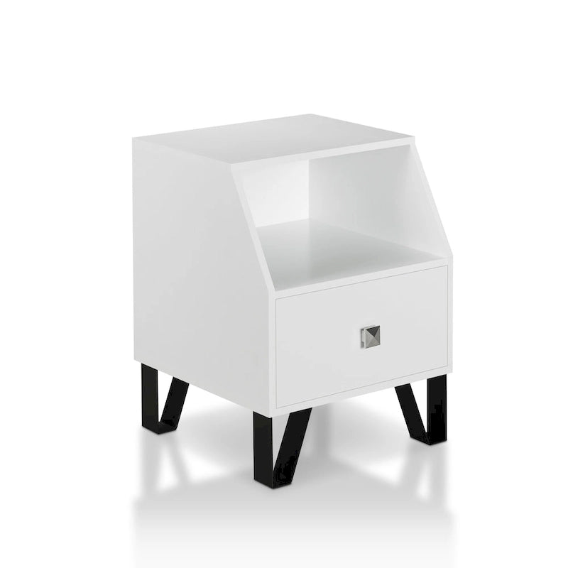 Table d'appoint contemporaine 16" avec tiroir et étagère ouverte - Plusieurs couleurs
